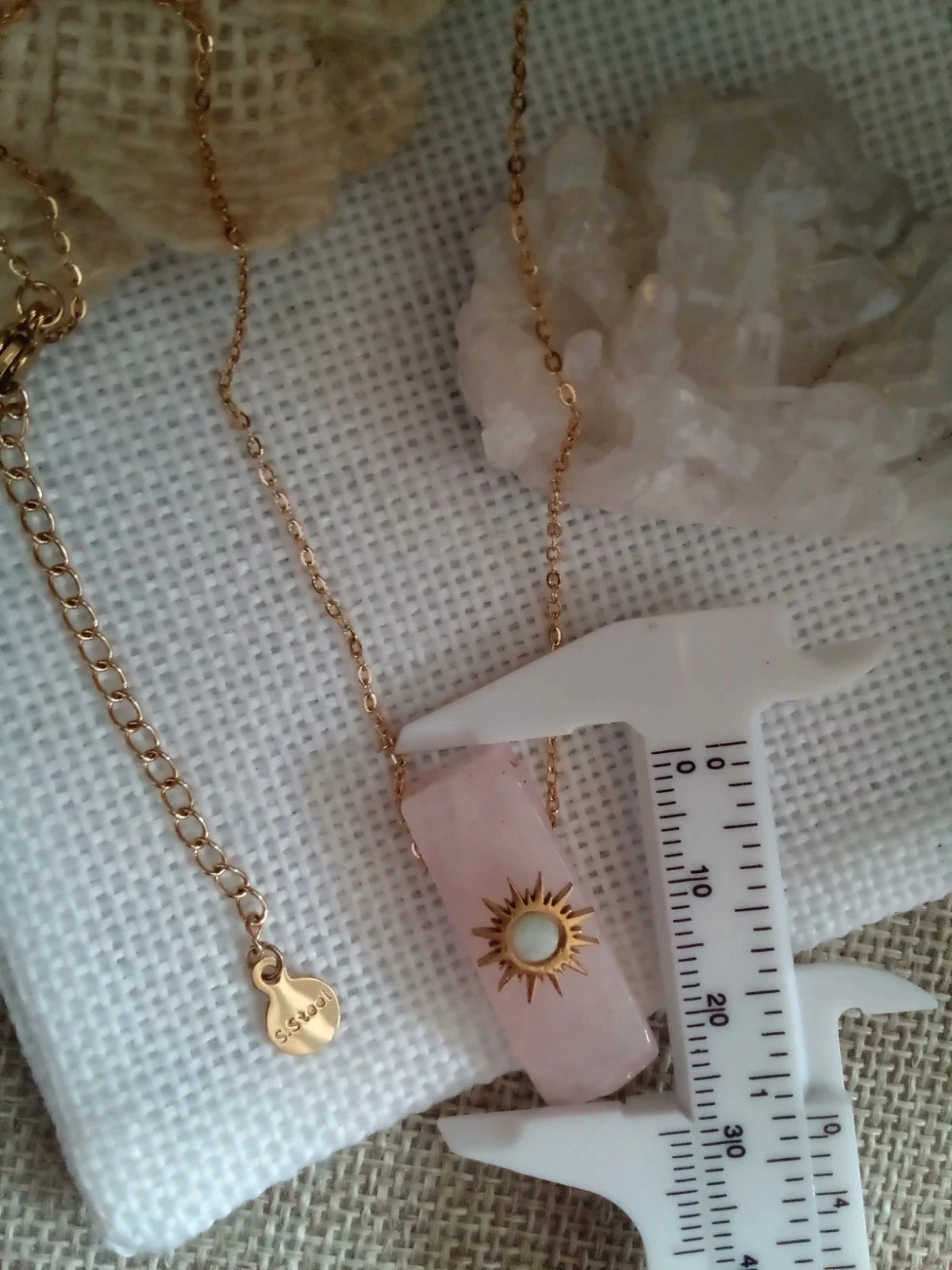 Collar de cuarzo rosa y piedra amatista – photo 3
